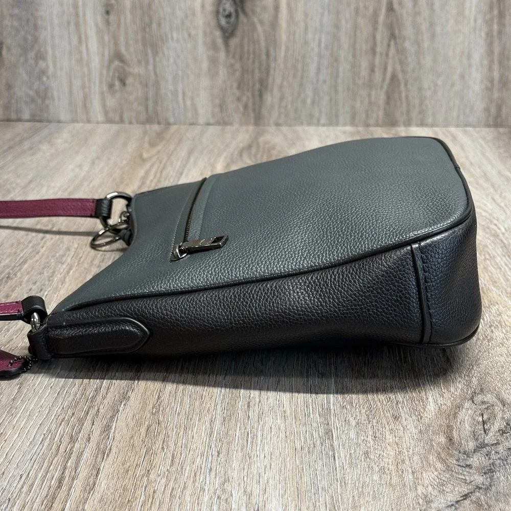 COACH Chaise Crossbody Cypress Green Black Red Colorblock Pebbled Leather 38696